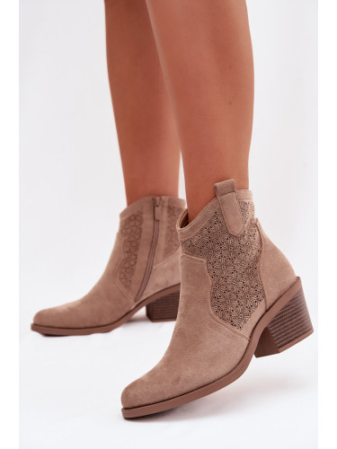 S. BARSKI Дамски перфорирани боти до глезена