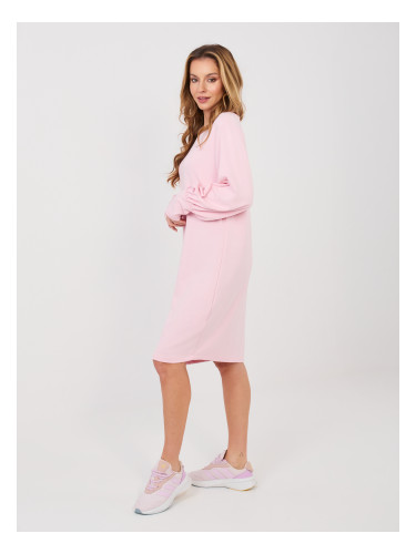 Пастелно розова рокля с суитшърт