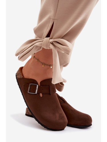 Дамски проходилки с катарама, шоколадови