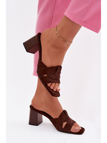 Дамски джапанки с блоков ток