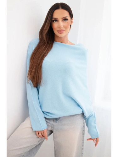 Асиметричен пуловер с прилепни крила Кеси