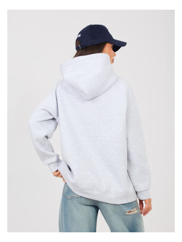 Сив оувърсайз суитшърт с надпис Prosecco