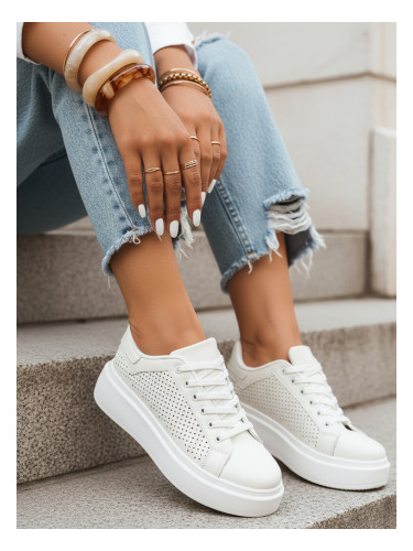 Дамски бели ниски маратонки