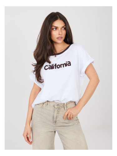 Бяла ежедневна блуза с къс ръкав