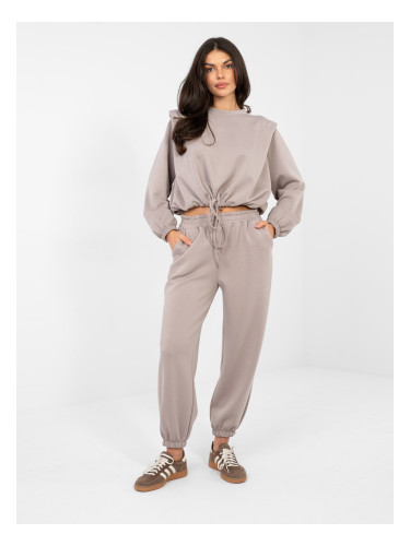 Дамски комплект от трико в тъмнобежово