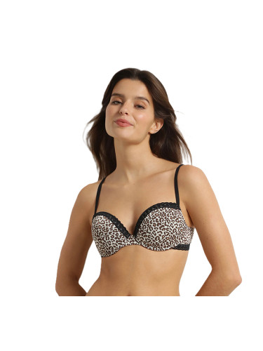 Дамски сутиен DIM с микро подплънки - черен/бял