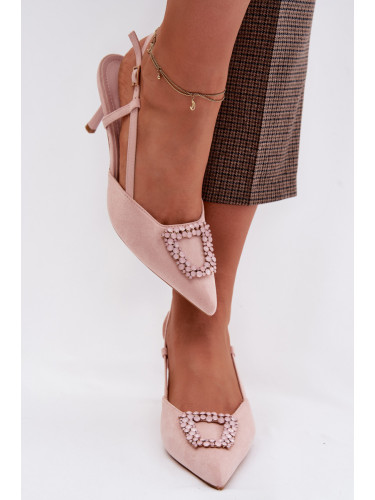 Розови сандали на висок ток Boto