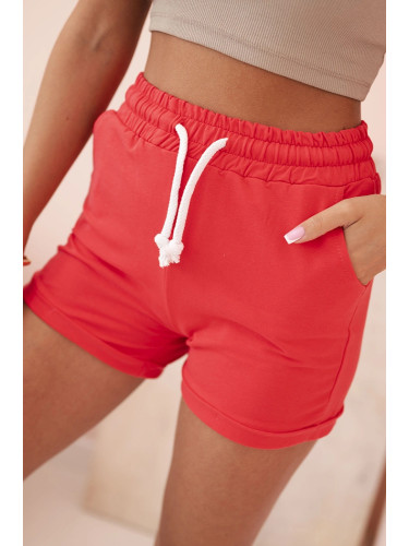 Дамски памучни шорти с еластична талия