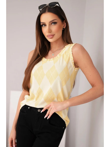 Дамска блуза без ръкави с диамантена шарка