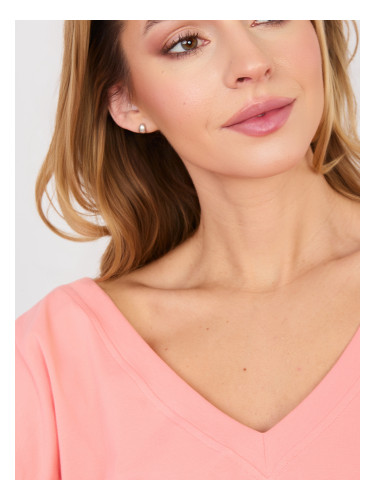 RUE PARIS едноцветна блуза, прасковена