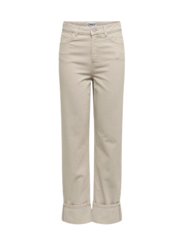 Дамски бежови прави дънки Only