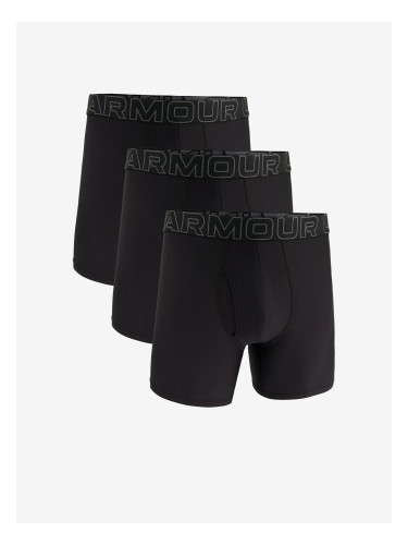 Set of three black Under Armour M UA Perf Tech Mesh 6in boxer shorts