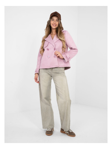 Късо пастелно розово палто