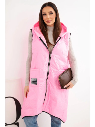 Дамски ватиран елек с качулка, голям размер Kesi