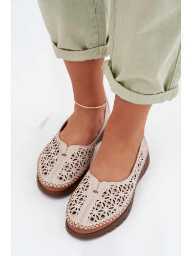 Дамски ажурни балерини от естествена кожа Sergio Leone