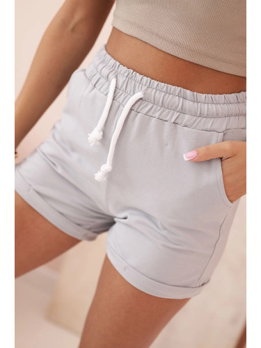 Дамски памучни шорти Kesi с връзки на талията