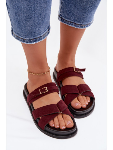 Дамски бордо чехли Selorina