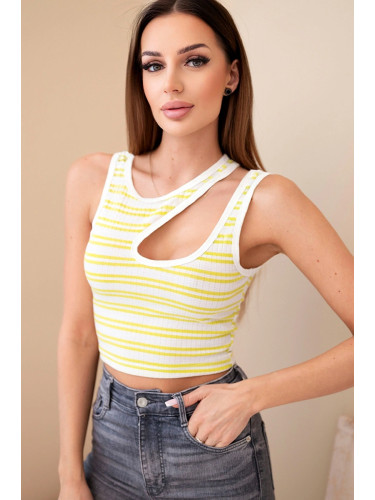 Дамски оребрен раиран топ без ръкави Kesi