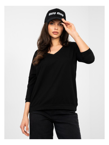 Черна памучна блуза