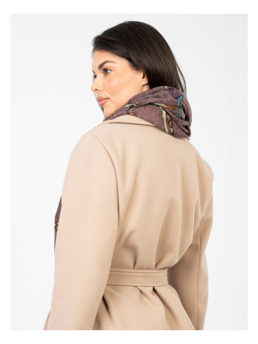 Тъмно лилав дамски шал с щампа