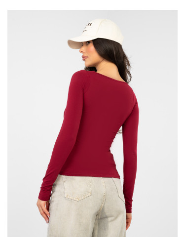 Бордо едноцветна блуза
