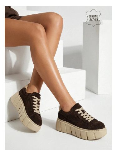 Дамски спортни маратонки от естествена кожа