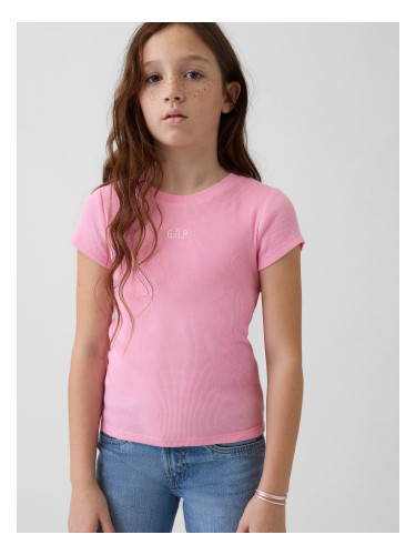 Детска тениска с оребрено лого GAP