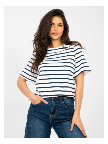 Раирана тениска в бяло и синьо