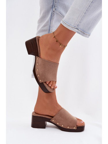 Дамски джапанки с блоков ток