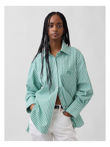 Поплинова риза GAP Oversize с лого