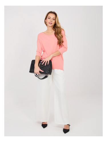 Обикновена памучна блуза с прасковено покритие