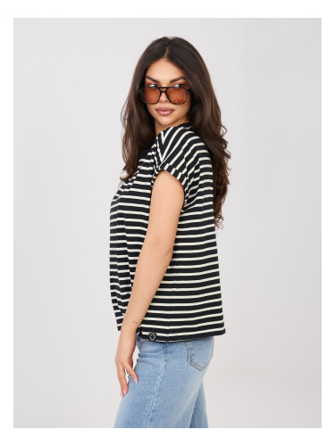 Черна тениска с райета