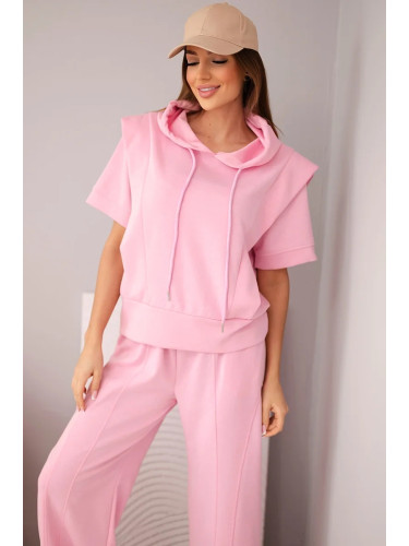 Дамски комплект Kesi Italiansky: суитшърт и панталон, розов
