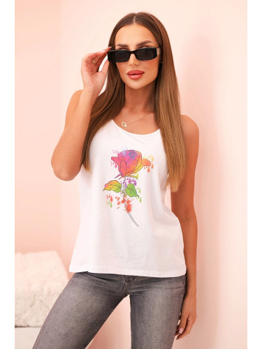 Дамски памучен топ Kesi с флорален принт