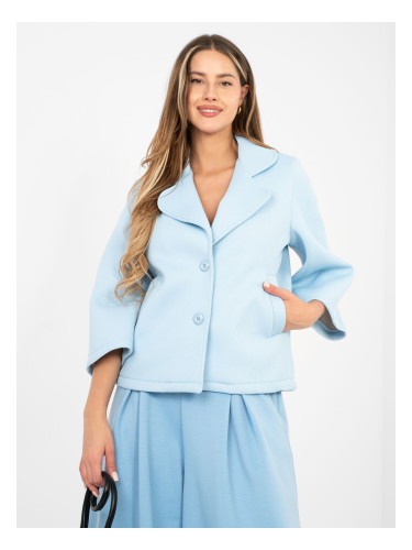 Светлосиньо преходно палто с 3/4 ръкави