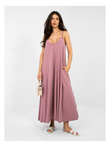 Дълга розова макси рокля