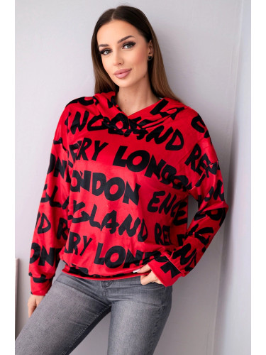 Дамски суитшърт с качулка и щампа