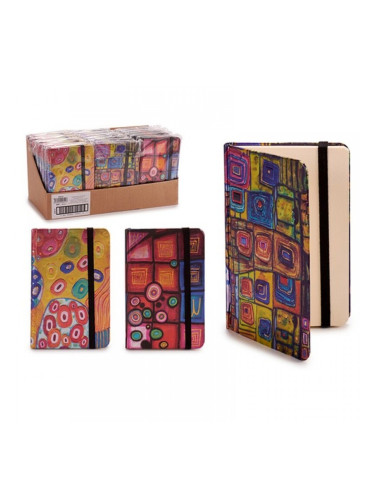 Бележника B7 Геометрични форми Затваряне чрез еластична лента (9 x 1 x 14 cm)