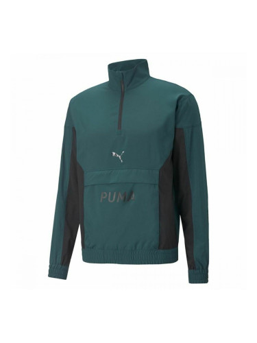 Мъжки суичър без качулка Puma Fit Woven Training Зелен - S