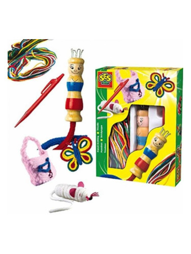 Образователна Игра SES Creative Tricotin  With yarns of different colors Многоцветен (1 Части)