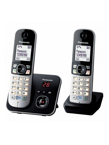 Безжичен телефон Panasonic KX-TG6822FRB Черен Сив