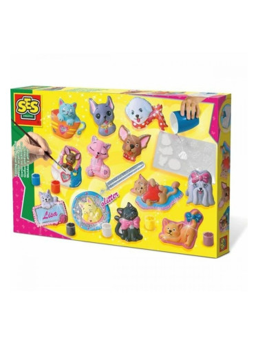 Занаятчийска игра SES Creative Plaster casting dogs and cats
