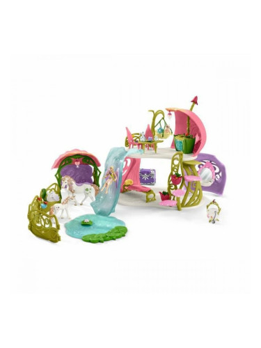 Playset Schleich Glittering flower house with unicorns, lake and stable Кон Пластмаса