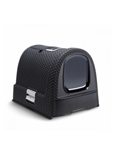 Пясъчник за Котки Curver 51 x 38,5 x 39,5 cm Антрацит Черен Пластмаса