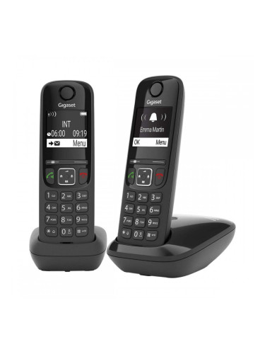 Безжичен телефон Gigaset AS690 Duo Черен