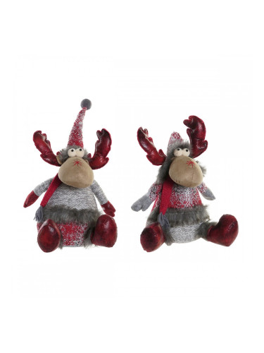 Коледна Украса DKD Home Decor Червен Сив Царица 27 x 19 x 32 cm (2 броя)