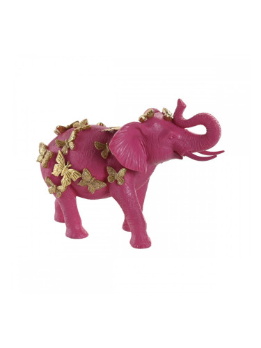 Декоративна фигурка Home ESPRIT Златен Фуксия Слон 26 x 13,5 x 19 cm