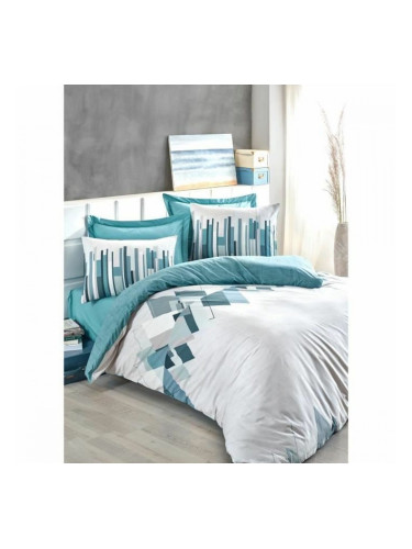 Комплект покривка за завивка Син Бял 220 x 240 cm