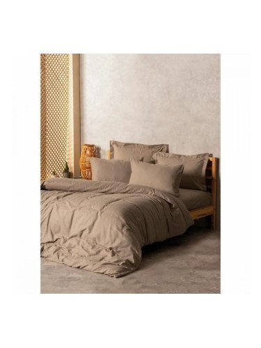 Комплект покривка за завивка Кафяв 220 x 240 cm