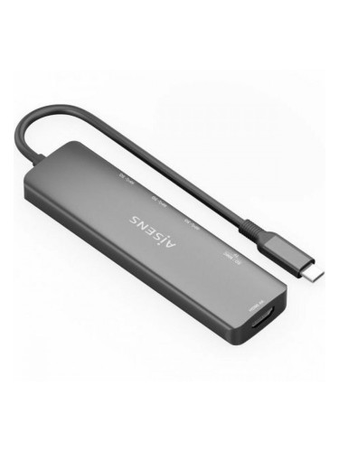 USB извод Aisens USB-C DOCK 6 EN 1 Сив